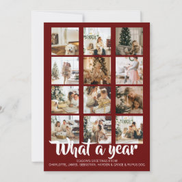 Wat een jaar kerstfoto op maat feestdagenkaart