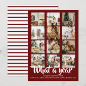 Wat een jaar kerstfoto op maat feestdagenkaart (Voorkant / Achterkant)