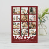 Wat een jaar kerstfoto op maat feestdagenkaart (Staand voorkant)