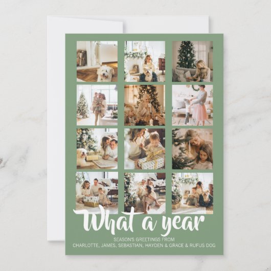 Wat een jaar kerstfoto op maat feestdagenkaart (Voorkant)