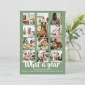 Wat een jaar kerstfoto op maat feestdagenkaart (Staand voorkant)