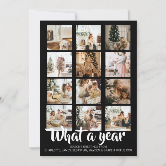 Wat een jaar kerstfoto op maat feestdagenkaart (Voorkant)