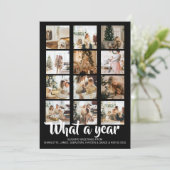 Wat een jaar kerstfoto op maat feestdagenkaart (Staand voorkant)