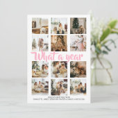 Wat een jaar kerstfoto op maat feestdagenkaart (Staand voorkant)