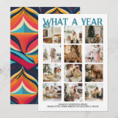 Wat een jaar kerstfoto op maat feestdagenkaart (Voorkant / Achterkant)