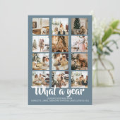 Wat een jaar kerstfoto op maat feestdagenkaart (Staand voorkant)