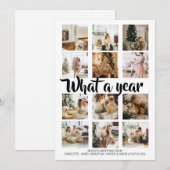 Wat een jaar kerstfoto op maat feestdagenkaart (Voorkant / Achterkant)