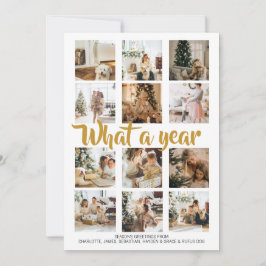 Wat een jaar kerstfoto op maat feestdagenkaart