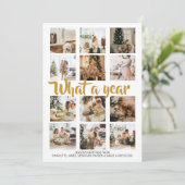 Wat een jaar kerstfoto op maat feestdagenkaart (Staand voorkant)