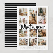 Wat een jaar kerstfoto op maat feestdagenkaart (Voorkant / Achterkant)