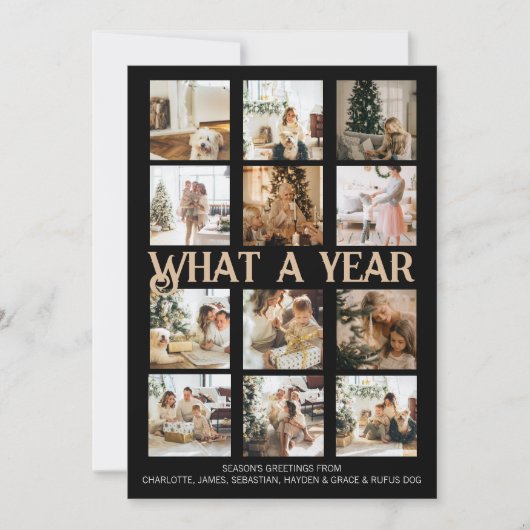 Wat een jaar kerstfoto op maat feestdagenkaart (Voorkant)