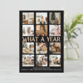 Wat een jaar kerstfoto op maat feestdagenkaart (Staand voorkant)