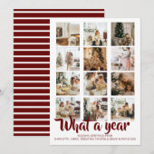 Wat een jaar kerstfoto op maat feestdagenkaart (Voorkant / Achterkant)