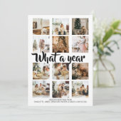 Wat een jaar kerstfoto op maat feestdagenkaart (Staand voorkant)