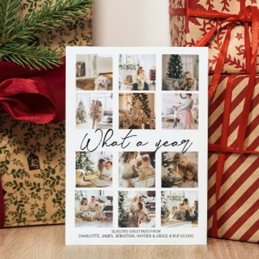 Wat een jaar kerstfoto op maat feestdagenkaart