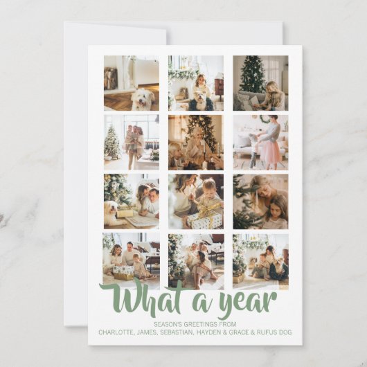 Wat een jaar kerstfoto op maat feestdagenkaart (Voorkant)