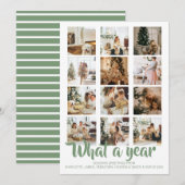 Wat een jaar kerstfoto op maat feestdagenkaart (Voorkant / Achterkant)