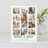 Wat een jaar kerstfoto op maat feestdagenkaart (Staand voorkant)