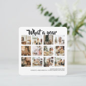 Wat een jaar kerstfoto op maat feestdagenkaart (Staand voorkant)