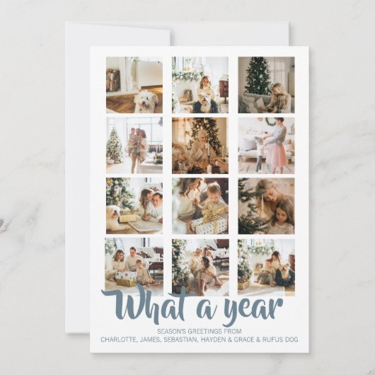 Wat een jaar kerstfoto op maat feestdagenkaart (Voorkant)