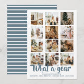 Wat een jaar kerstfoto op maat feestdagenkaart (Voorkant / Achterkant)