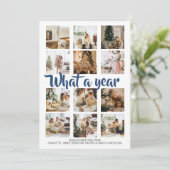 Wat een jaar kerstfoto op maat feestdagenkaart (Staand voorkant)