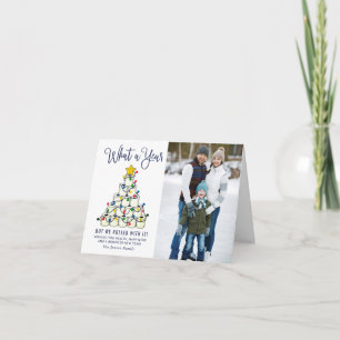 Wat een jaar kerstmis 2 Fotogroet Kaart