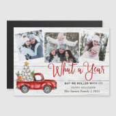 Wat een jaar Kerstmis 3 Foto Magnetische Kaart (Voorkant / Achterkant)