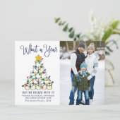 Wat een jaar Kerstmis 3 Fotogroet Feestdagenkaart (Staand voorkant)
