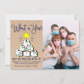 Wat een jaar Kerstmis 3 Fotogroet Feestdagenkaart (Voorkant)