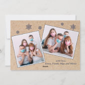 Wat een jaar Kerstmis 3 Fotogroet Feestdagenkaart (Achterkant)