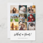 Wat een jaar Kerstmis 9 Photo Collage Familie Feestdagenkaart (Voorkant)