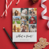 Wat een jaar Kerstmis 9 Photo Collage Familie Feestdagenkaart