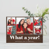 Wat een jaar | Kerstmis Rustieke Fotorooster Feestdagenkaart (Staand voorkant)
