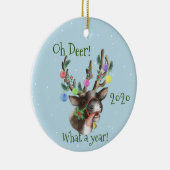 Wat een jaar kerstpandemie 2020 keramisch ornament (Rechts)