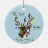 Wat een jaar kerstpandemie 2020 keramisch ornament (Achterkant)