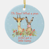 Wat een jaar kerstpandemie 2020 keramisch ornament (Voorkant)