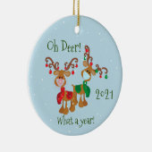 Wat een jaar kerstpandemie 2021 keramisch ornament (Rechts)