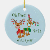 Wat een jaar kerstpandemie 2021 keramisch ornament (Achterkant)