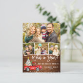 Wat een jaar kerstrood Boerderij Truck 4 Foto Briefkaart (Staand voorkant)