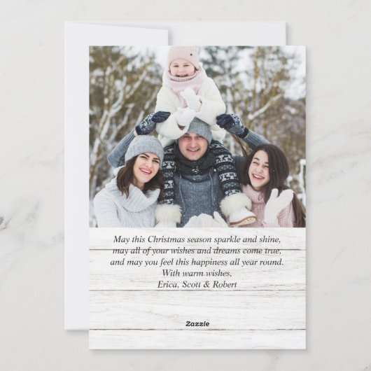 Wat een jaar kerstrood Boerderij Truck 5 Foto Feestdagenkaart (Achterkant)