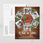 Wat een jaar kerstrood Boerderij Truck 6 Foto Briefkaart (Voorkant / Achterkant)