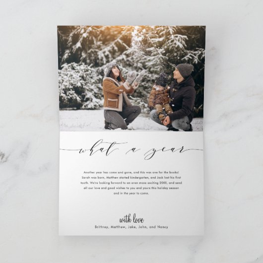 Wat een jaar marine foto collage Prettige Feestdag Feestdagen Kaart (Binnen)