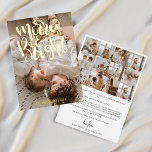 Wat een jaar Merry & Bright Multi Photo Christmas Folie Feestdagenkaart<br><div class="desc">Koester de Momenten: Vrolijk & Helder Kerstfeest Kaart met Echt Goudfolie en Jaar in de Review Omarm de geest van het seizoen en vier uw gekoesterde herinneringen met onze Gepersonaliseerde Kerstmis Kaart, een prachtige belichaming van de moderne elegantie. Op de voorzijde staat uw dierbare familiefoto, versierd met het gewaagde en...</div>