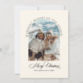 Wat een Jaar Minimalist Jaaroverzicht Boog Foto Feestdagenkaart (Voorkant)