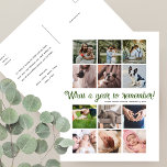 Wat een jaar minimalistische 12 foto collage kerst feestdagenkaart<br><div class="desc">Stuur uw aangepaste kerstwensen naar uw familie en vrienden terwijl u enkele van uw favoriete momenten van dit jaar laat zien! Deze moderne minimalistische kerstvakantie multi-foto collage kaart beschikt over een collage van twaalf vierkante foto's en een mix van feestelijke script en eenvoudige moderne typografie. Hieronder staat in elegante scriptletters...</div>