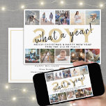 Wat een jaar Modern 10 Foto Collage White en Gold Feestdagenkaart<br><div class="desc">Wat een jaar om te herinneren! Verstuur stijlvolle vrolijke groeten en deel 10 van uw favoriete afbeeldingen met een aangepaste 5x7 fotocollage-vakantiekaart. (AFBEELDING PLACEMENT TIP: Een gemakkelijke manier om een foto precies te centreren hoe u wilt is het te bebouwen alvorens aan de website van Zazzle te uploaden.) Alle tekst...</div>
