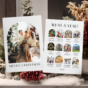 Wat een jaar Modern 12 foto kerst Kaart