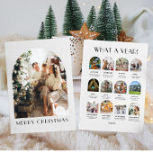Wat een jaar Modern 12 foto kerst Kaart
