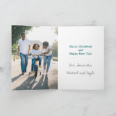 Wat een jaar Modern 2 Foto Teal Feestdagen Kaart (Binnen)